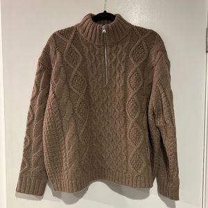 Jenni Kayne cable half zip sweater